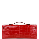 Hermes Kelly Cut Braise Shiny Porosus Crocodile Gold Hardware