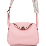 Hermes Mini Lindy Rose Sakura Swift Palladium Hardware