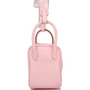 Hermes Mini Lindy Rose Sakura Swift Palladium Hardware