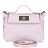 Hermes Mini 24/24 Bag Mauve Pale Verso Evercolor and Swift Palladium Hardware