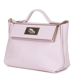 Hermes Mini 24/24 Bag Mauve Pale Verso Evercolor and Swift Palladium Hardware