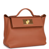 Hermes Mini 24/24 Bag Gold Evercolor and Swift Gold Hardware