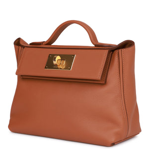 Hermes Mini 24/24 Bag Gold Evercolor and Swift Gold Hardware