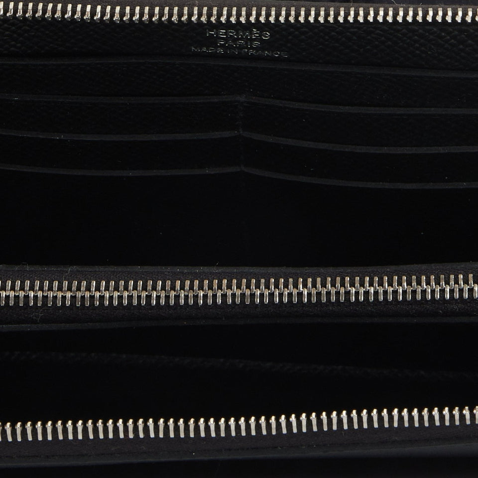 Hermes Azap Classique Wallet Black Epsom Palladium Hardware
