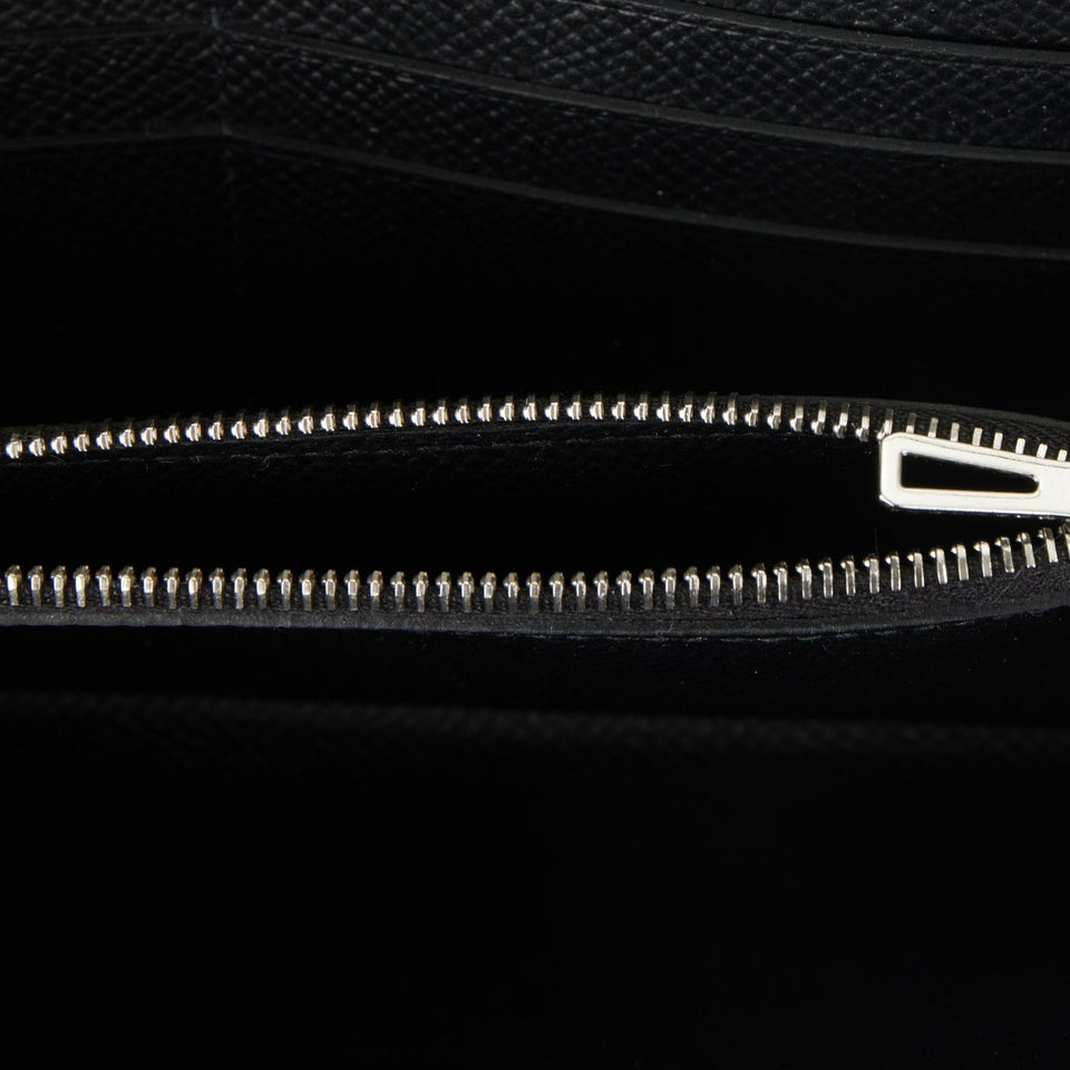 Hermes Azap Classique Wallet Black Epsom Palladium Hardware