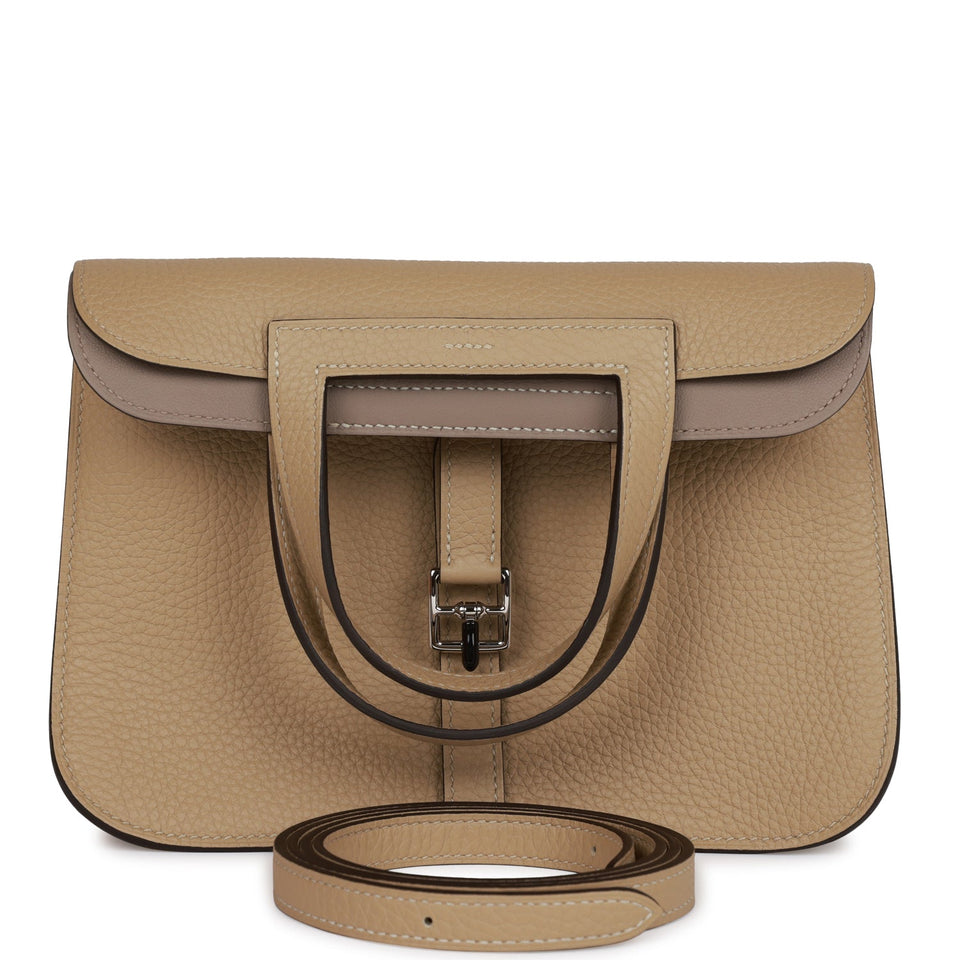 Hermes Halzan 25 Trench Clemence Verso Palladium Hardware