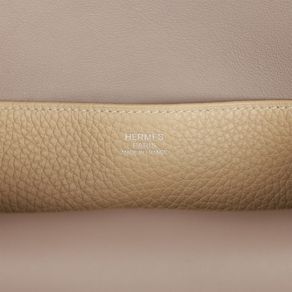 Hermes Halzan 25 Trench Clemence Verso Palladium Hardware