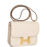 Hermes Constance 18 Nata Ostrich Gold Hardware