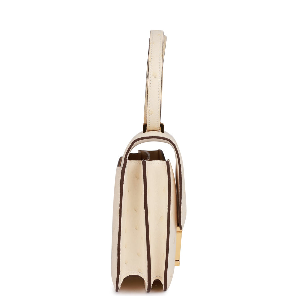 Hermes Constance 18 Nata Ostrich Gold Hardware