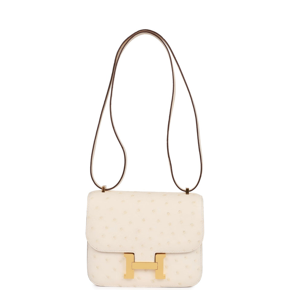 Hermes Constance 18 Nata Ostrich Gold Hardware