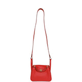 Hermes Mini Lindy Rouge Piment Swift Gold Hardware