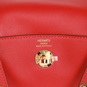 Hermes Mini Lindy Rouge Piment Swift Gold Hardware