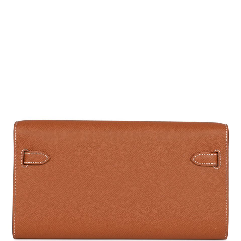 Hermes Kelly Wallet To Go Gold Epsom Gold Hardware