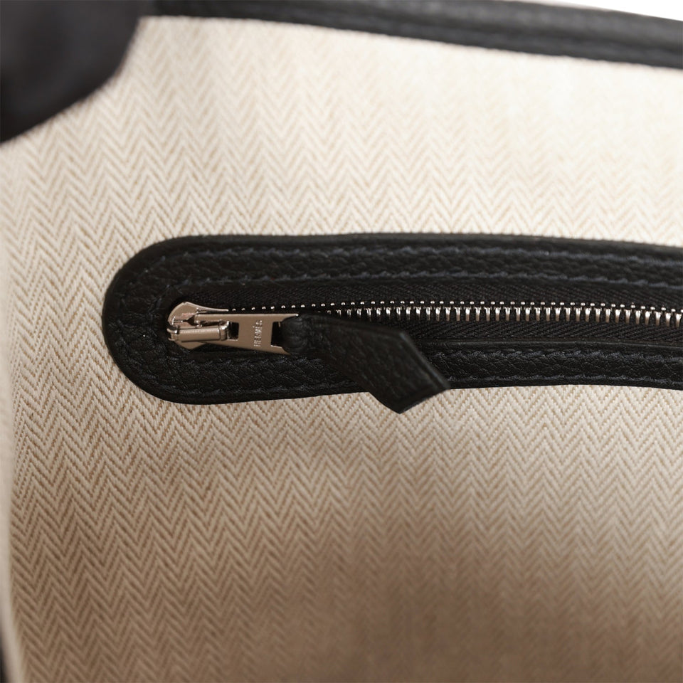 Hermes Garden Party 30 Black Negonda Palladium Hardware