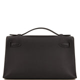 Hermes Kelly Pochette Black Swift Rose Gold Hardware