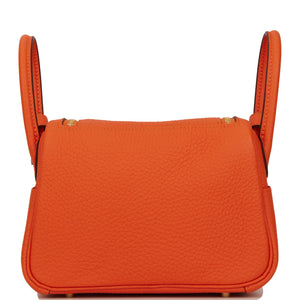 Hermes Mini Lindy Feu Clemence Gold Hardware