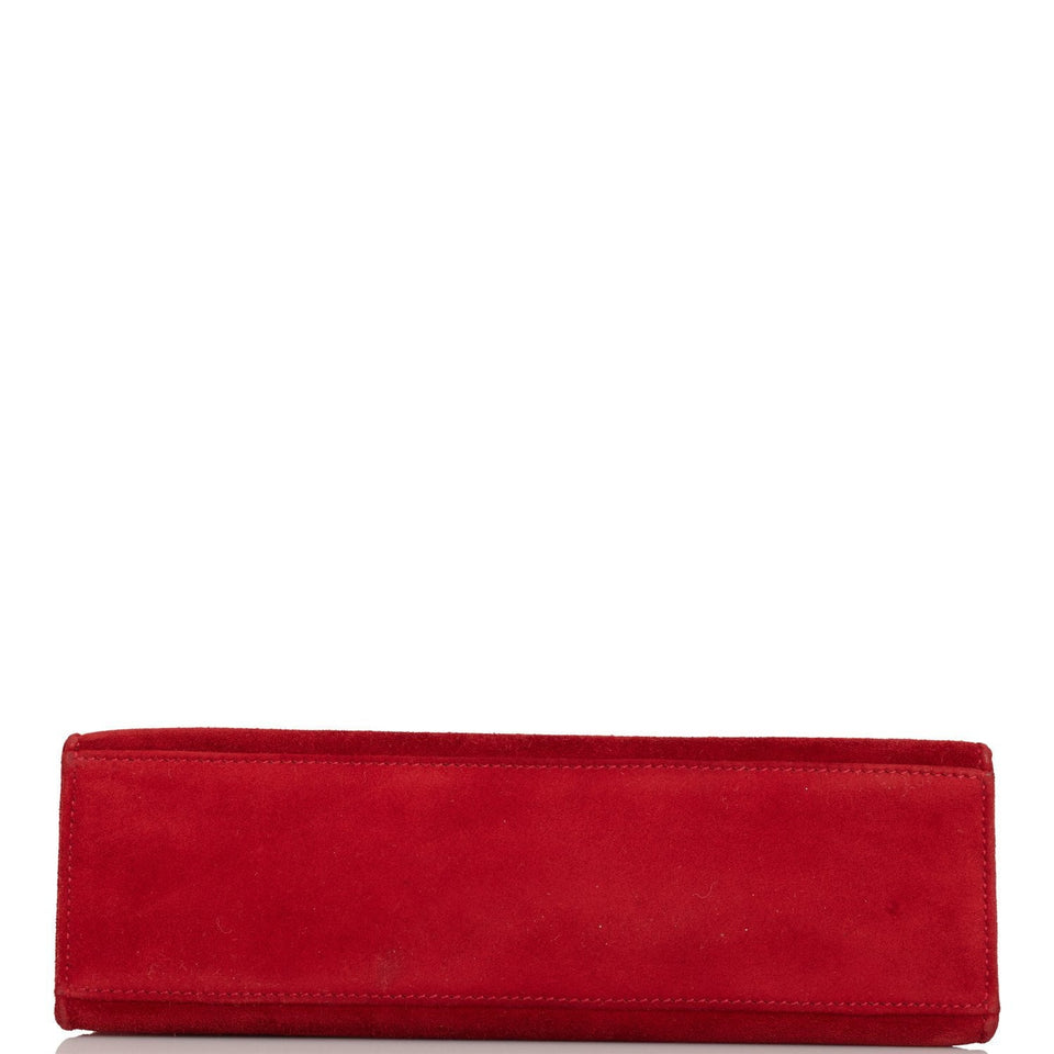 Hermes Kelly Pochette Rouge Vif Doblis Palladium Hardware