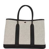 Hermes Garden Party 30 Ecru Toile and Black Negonda Palladium Hardware