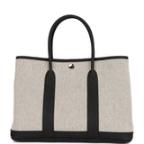 Hermes Garden Party 30 Ecru Toile and Black Negonda Palladium Hardware