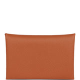 Hermes Calvi Card Holder Gold Epsom Palladium Hardware