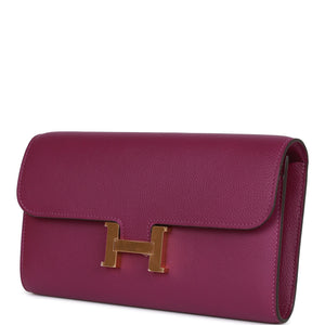 Hermes Constance Wallet To Go Anemone Evercolor Gold Hardware