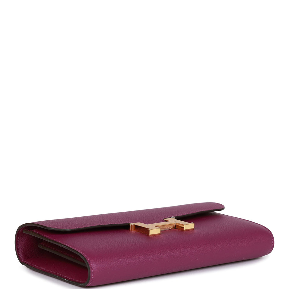 Hermes Constance Wallet To Go Anemone Evercolor Gold Hardware