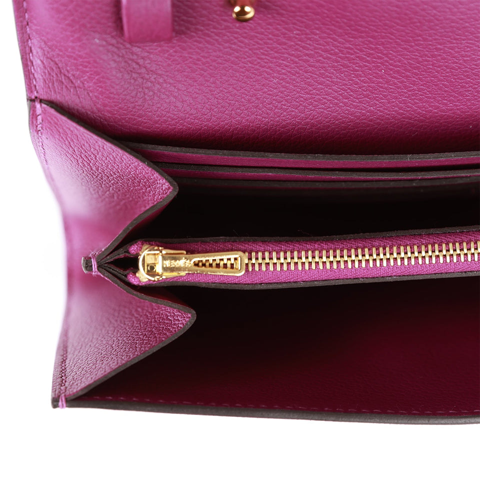 Hermes Constance Wallet To Go Anemone Evercolor Gold Hardware