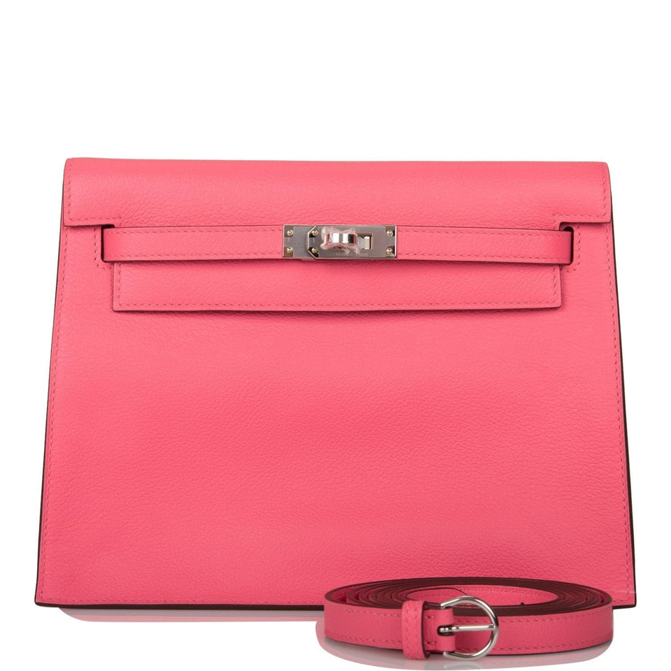 Hermes Kelly Danse Rose Azalee Evercolor Palladium Hardware