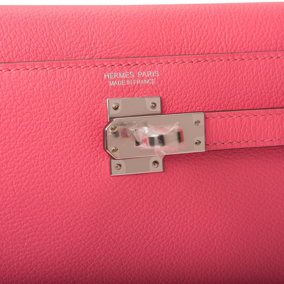 Hermes Kelly Danse Rose Azalee Evercolor Palladium Hardware