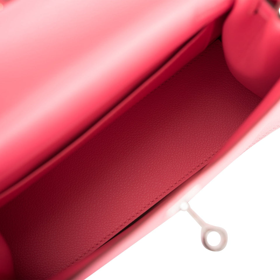 Hermes Kelly Danse Rose Azalee Evercolor Palladium Hardware