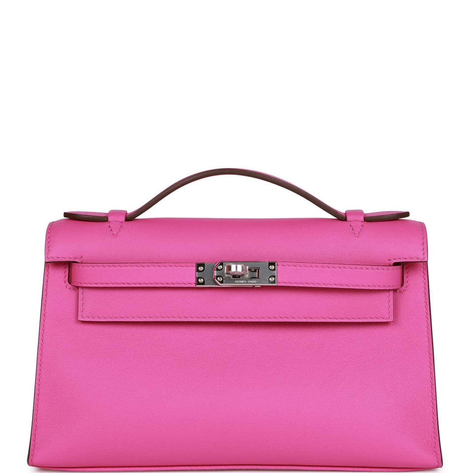 Hermes Kelly Pochette Magnolia Swift Palladium Hardware