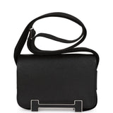Hermes Geta Black Chevre Palladium Hardware