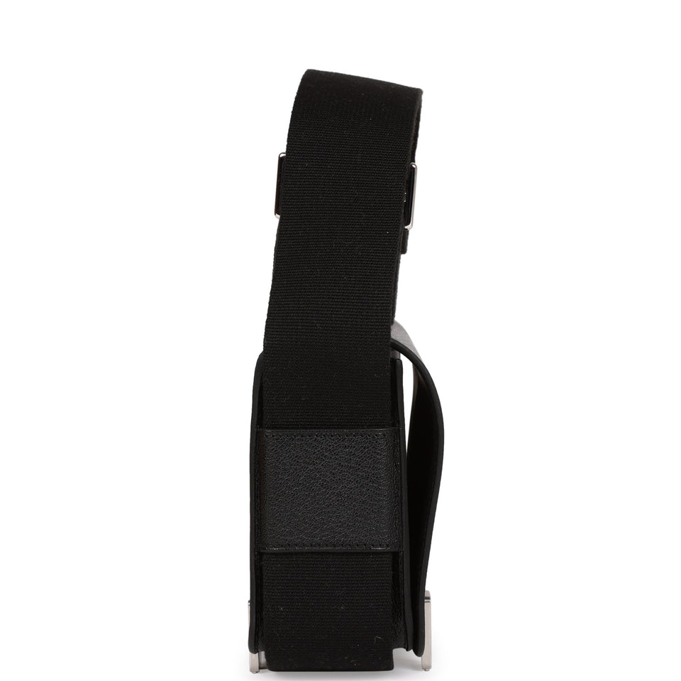 Hermes Geta Black Chevre Palladium Hardware