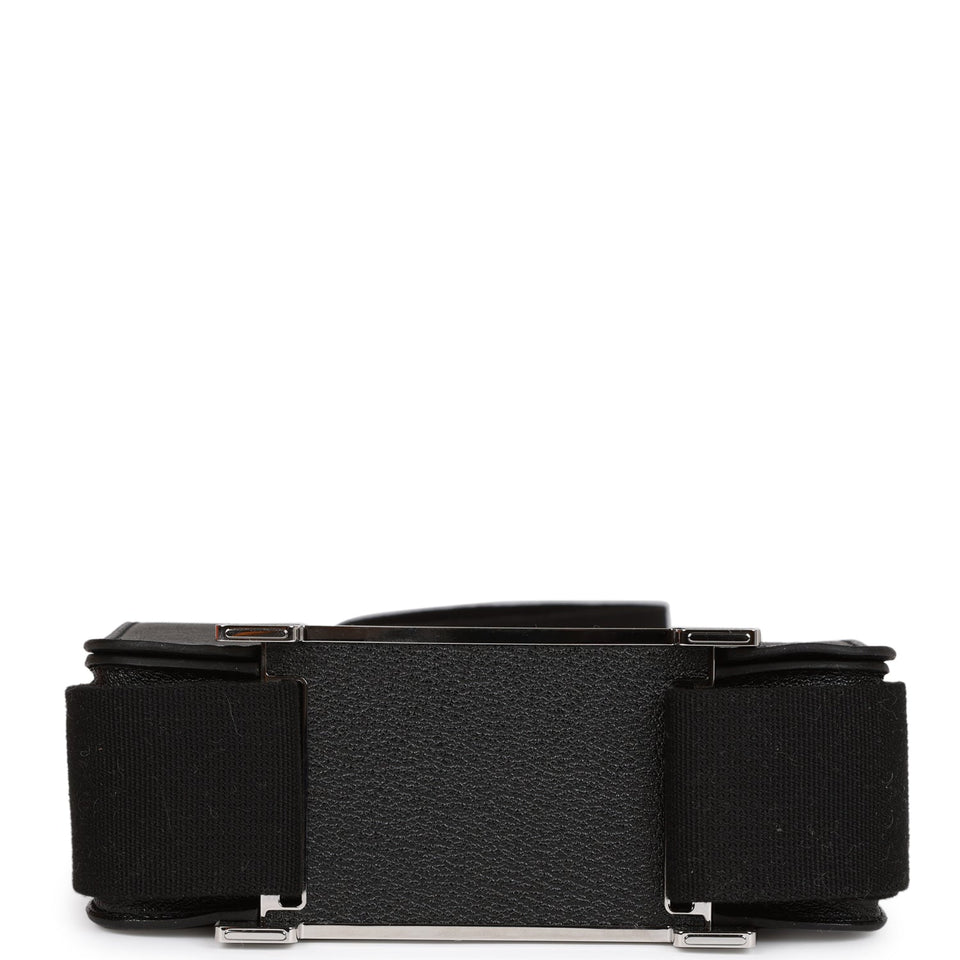 Hermes Geta Black Chevre Palladium Hardware