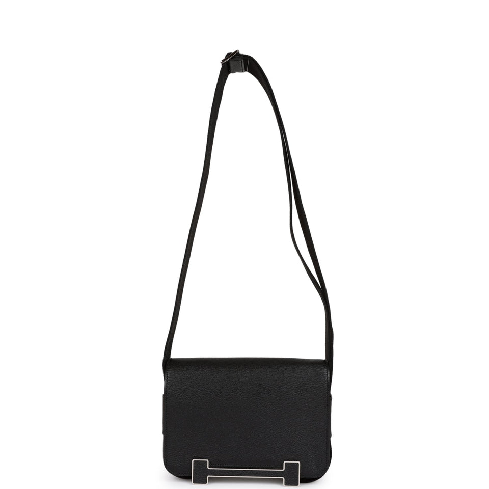 Hermes Geta Black Chevre Palladium Hardware