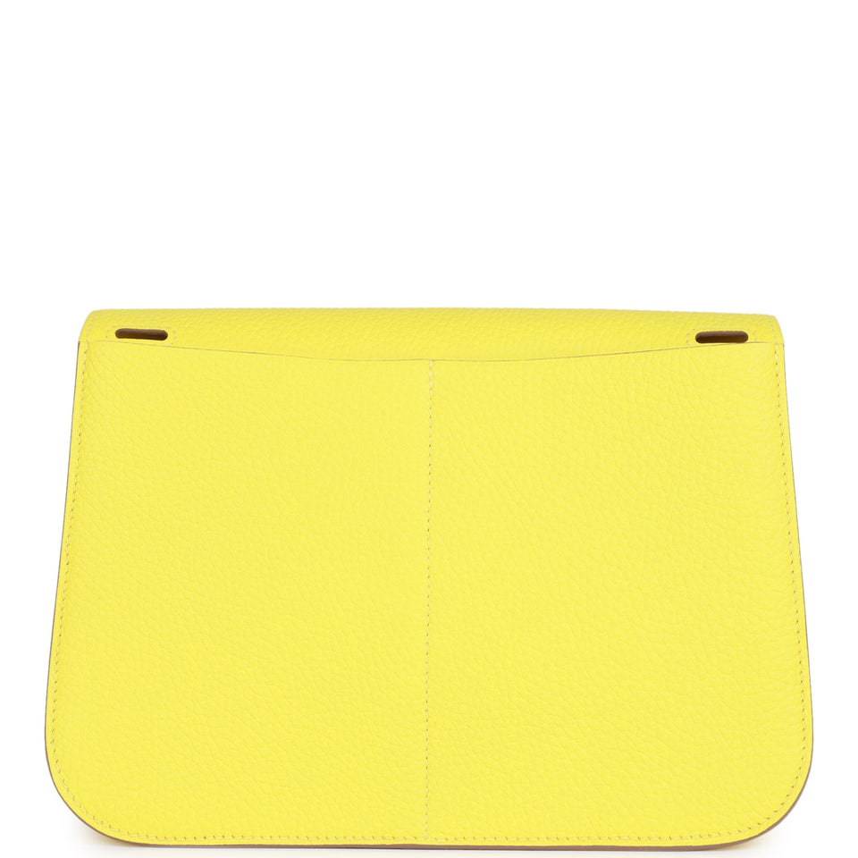 Hermes Halzan 25 Lime Clemence Palladium Hardware