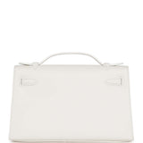 Hermes Kelly Pochette White Swift Gold Hardware