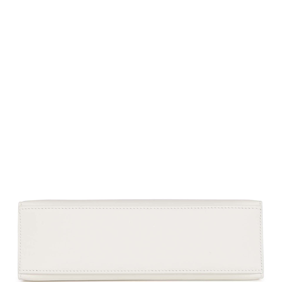 Hermes Kelly Pochette White Swift Gold Hardware