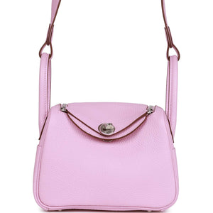 Hermes Mini Lindy Mauve Sylvestre Clemence Palladium Hardware