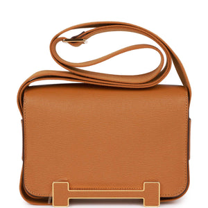 Hermes Geta Caramel Chevre Gold Hardware
