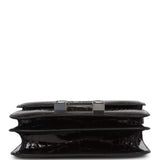 Hermes Constance 18 Black Shiny Alligator Palladium Tiger's Eye Hardware