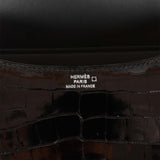 Hermes Constance 18 Black Shiny Alligator Palladium Tiger's Eye Hardware