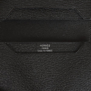 Hermes Bearn Card Holder Wallet Black Chevre Palladium Hardware