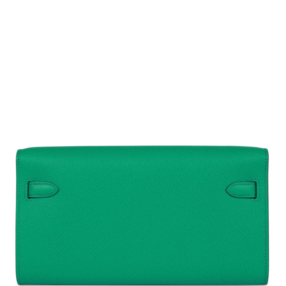 Hermes Kelly Wallet To Go Vert Jade Epsom Palladium Hardware