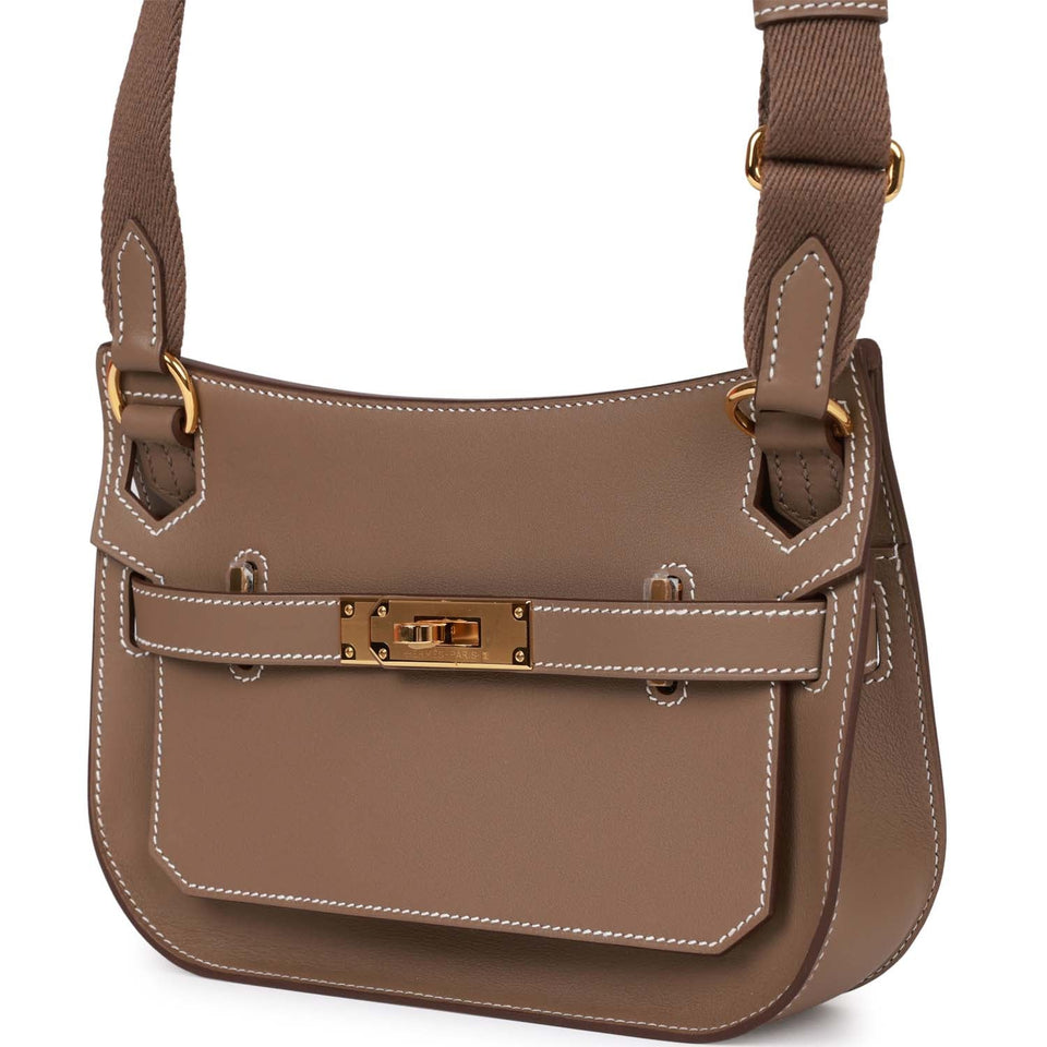 Hermes Jypsiere Mini Etoupe Swift Gold Hardware