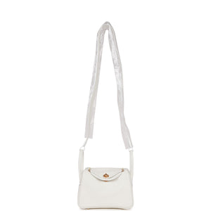 Hermes Mini Lindy White Swift Gold Hardware