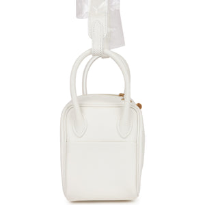 Hermes Mini Lindy White Swift Gold Hardware