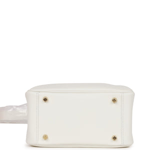 Hermes Mini Lindy White Swift Gold Hardware