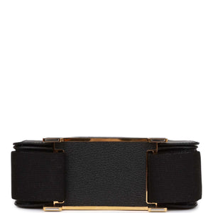 Hermes Geta Black Chevre Gold Hardware