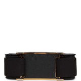 Hermes Geta Black Chevre Gold Hardware